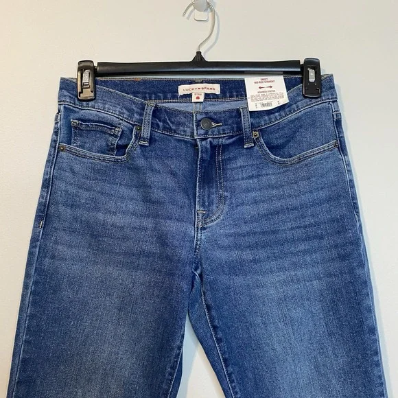 Lucky Brand Sweet Mid Rise Straight Cutoff Jeans Women's 8/29 Ankle Medium Wash - Picture 3 of 13